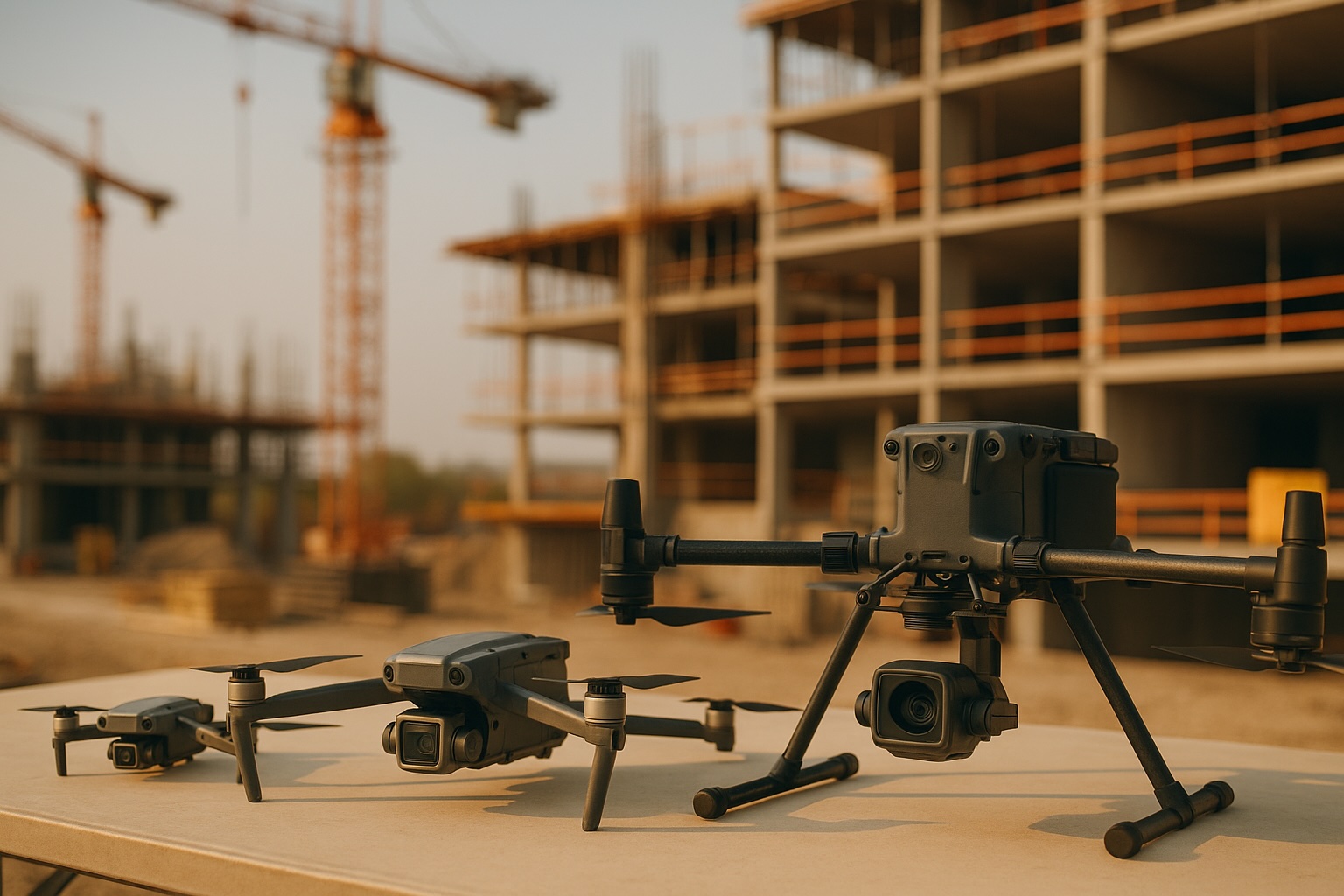 Different DJI drones for construction projects