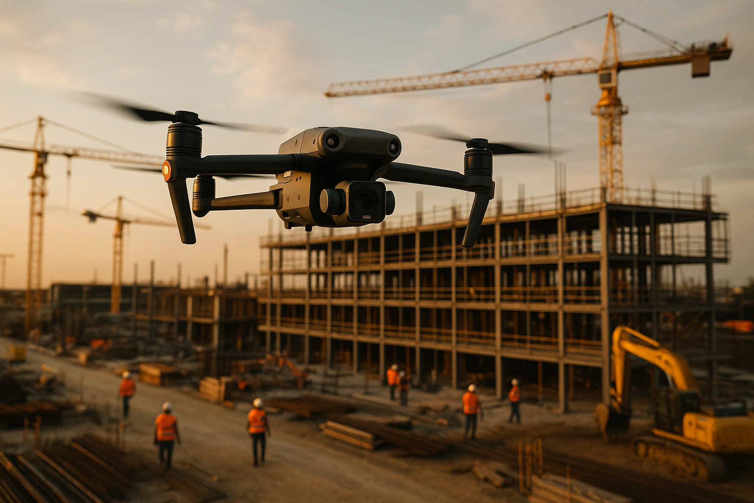 Drone improving workflow on a construction site