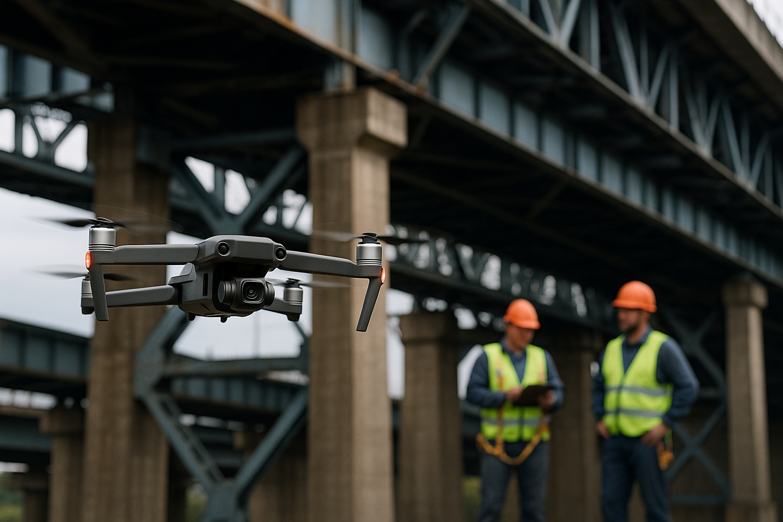 DJI drone inspecting bridges and infrastructure
